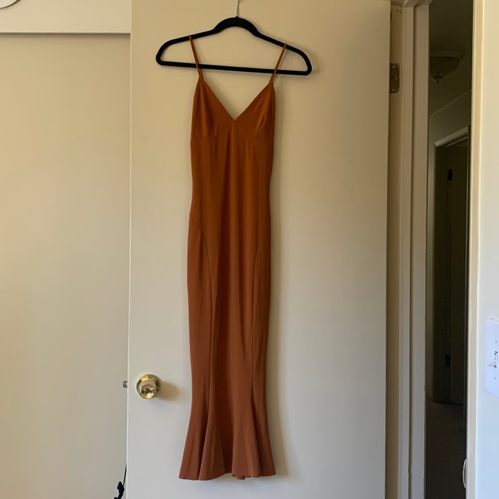 Norma kamali Burnt Orange dress (from Revolve), XS, worn once/dry-cleaned.